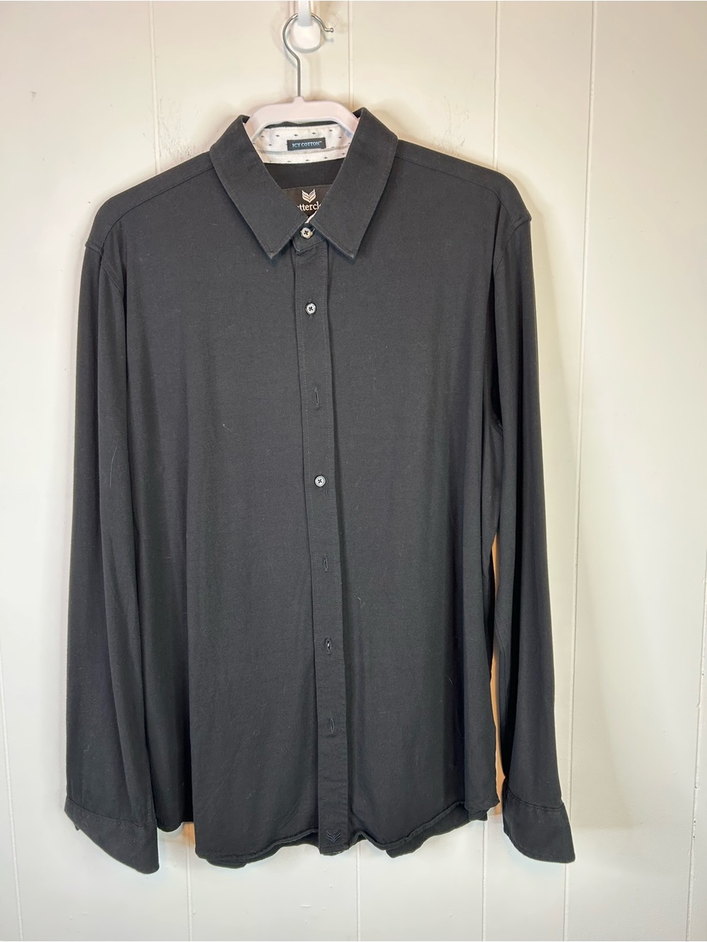 Butter Cloth Men’s XL Long Sleeve Button Up Shirt Black 414